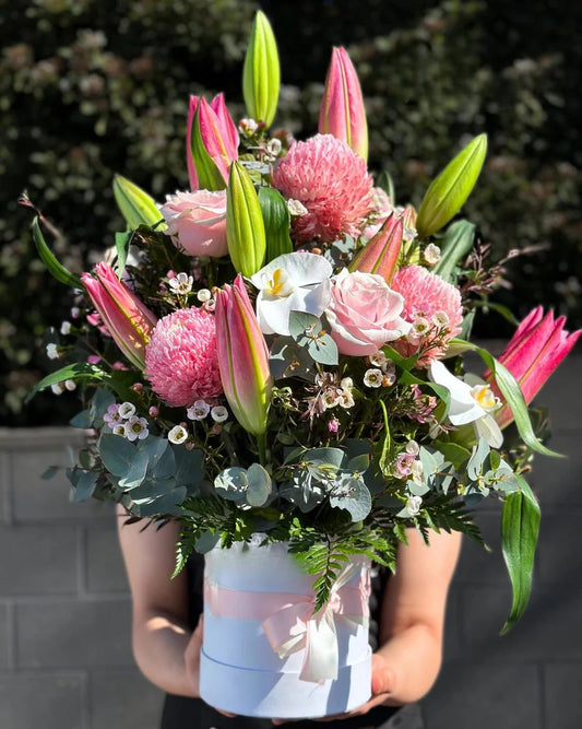 Mixed Peach Hatbox
